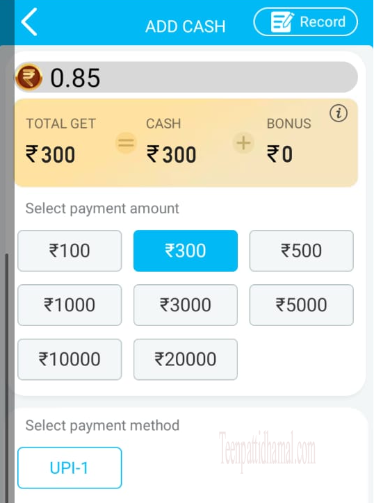 Add Cash In Rummy Bindas App