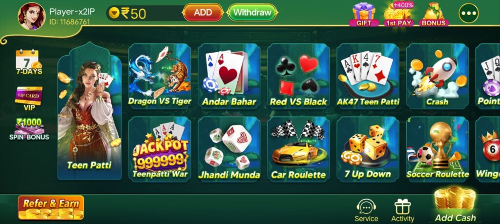 All Games For Epic Teen Patti App